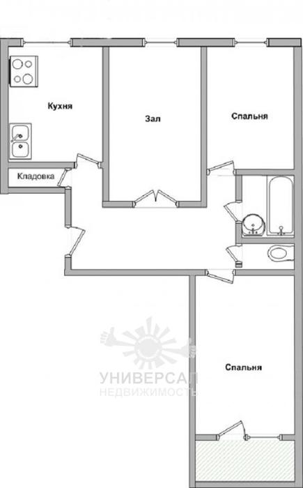 3-к квартира 64 м 2 Чкаловский